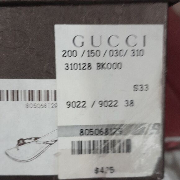 AUTHENTIC GUCCI VINTAGE MYSTIC WHITE LEATHER FLAT THONG SANDAL SIZE 38 - Picture 9 of 11